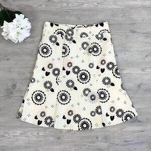 GAP Stretch Floral Flare Midi Skirt (size XS)